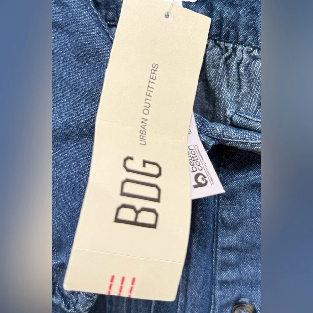 BDG Urban Outfitters Women’s Long Sleeve Button Front Denim Collar Dress Small - Picture 10 of 12